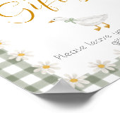 Silly Goose Green Gingham Baby Shower Gift Table  ポスター (角)
