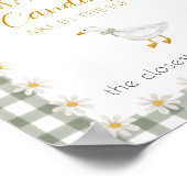 Silly Goose Green Gingham Baby Shower Guess Game ポスター (角)