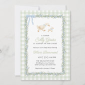 Silly Goose Green Gingham Baby Shower Invitation 招待状 (正面)