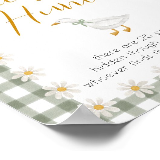 Silly Goose Green Gingham Pacifier Hunt Game ポスター (角)