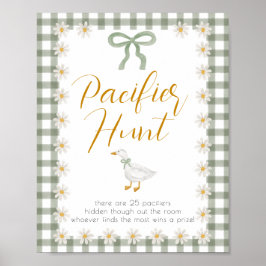 Silly Goose Green Gingham Pacifier Hunt Game ポスター