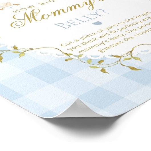 Silly Goose How big is belly Blue Gingham ポスター (角)