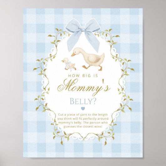Silly Goose How big is belly Blue Gingham ポスター (正面)