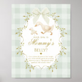 Silly Goose How big is her belly Sage Gingham ポスター (正面)