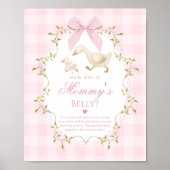 Silly Goose How big is mommys belly Pink Gingham ポスター (正面)