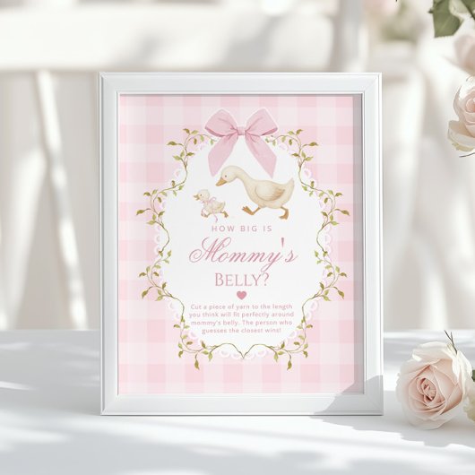 Silly Goose How big is mommys belly Pink Gingham ポスター