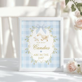 Silly Goose How many candies Blue Gingham ポスター