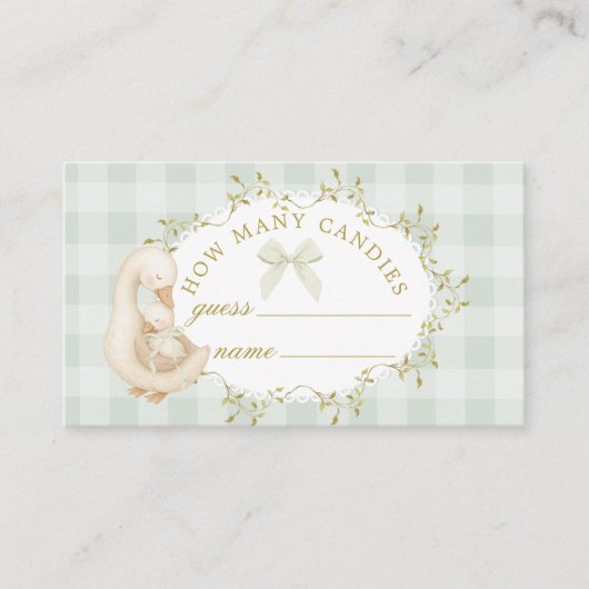 Silly Goose How many Candies Guessing game Sage エンクロージャーカード (正面)