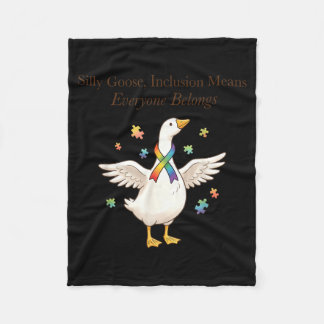 Silly Goose Inclusion Autism Awareness Everyone フリースブランケット