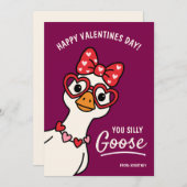 Silly Goose Kids Classroom Valentines Day ノートカード (正面/裏面)