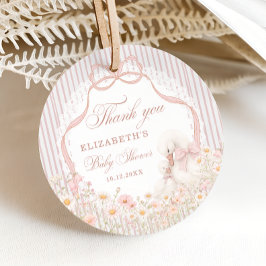 Silly Goose Lace Wildflower Pink Baby Shower フェイバータグ