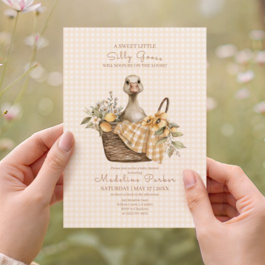 Silly Goose Lemon Baby Shower 招待状