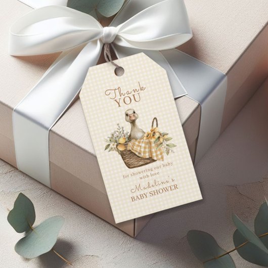 Silly Goose Lemon Baby Shower Thank You ギフトタグ