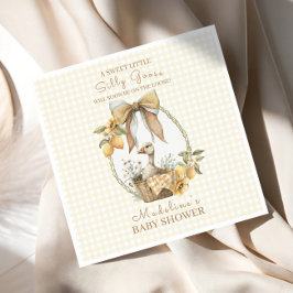 Silly Goose Lemon Watercolor Baby Shower スタンダードランチョンナプキン