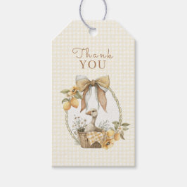 Silly Goose Lemon Watercolor Baby Shower Thank You ギフトタグ