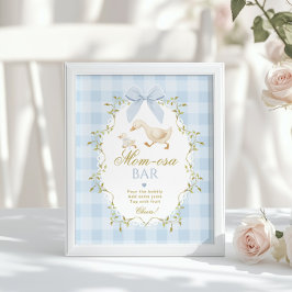 Silly Goose Momosa bar Blue Gingham ポスター