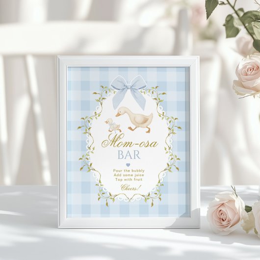 Silly Goose Momosa bar Blue Gingham ポスター