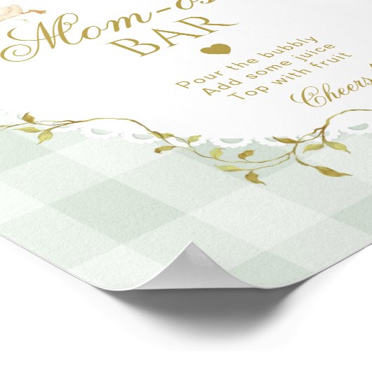 Silly Goose Momosa bar Green Gingham ポスター (角)