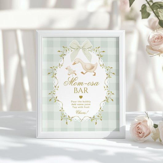 Silly Goose Momosa bar Green Gingham ポスター