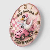Silly Goose on a Mission Impossible Funny Goose ラージ壁時計 (傾斜)