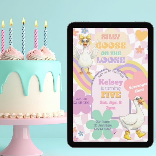 Silly Goose on the Loose Birthday 招待状