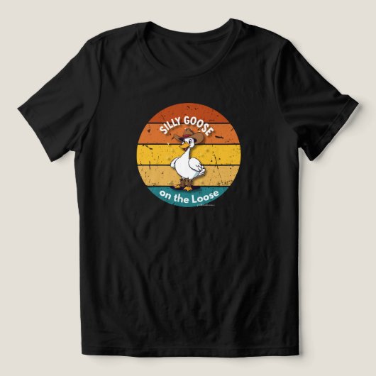 Silly Goose on the Loose – Cowboy Goose Funny West トライブレンドＴシャツ (デザイン正面)