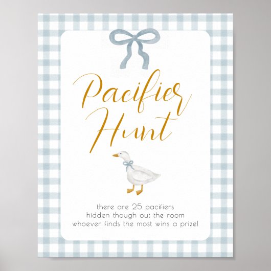 Silly Goose Pacifier Hunt Baby Shower Game  ポスター (正面)