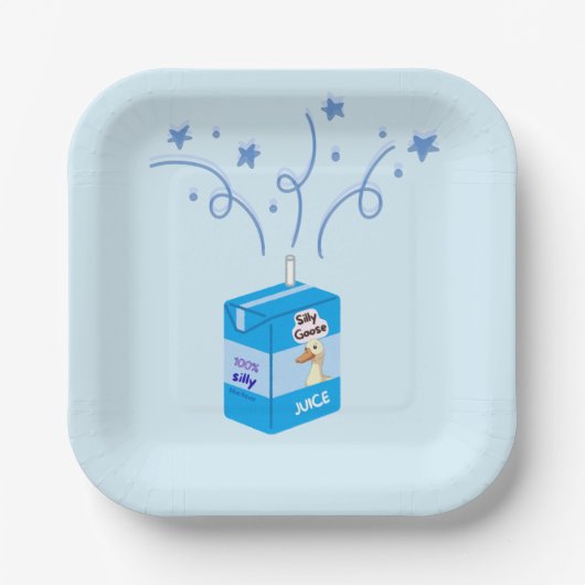 Silly goose party blue ペーパープレート (正面)