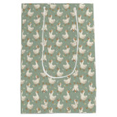 Silly Goose Party Parade Funny Birthday ミディアムペーパーバッグ (裏面)