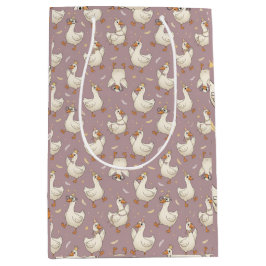 Silly Goose Party – Quirky Birthday Design ミディアムペーパーバッグ