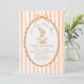 Silly Goose Peach Stripes & Bow Farm Animal Invite 招待状 (スタンド正面)