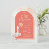 Silly Goose Personalized First Birthday Invitation 招待状 (スタンド正面)