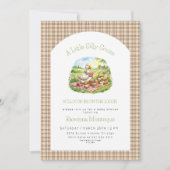 Silly Goose Picnic Brown Gingham Baby Shower 招待状 (正面)