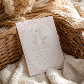 Silly Goose Pink Baby Girl Shower 招待状