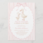 Silly Goose Pink Baby Girl Shower 招待状 (正面)