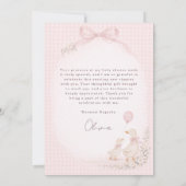 Silly Goose Pink Baby Shower サンキューカード (裏面)