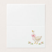 Silly Goose Pink Bow Baby Shower Place Cards (外部フラット)