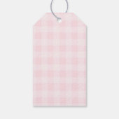 Silly Goose Pink Bow Gingham Baby Shower Thank you ギフトタグ (裏面)