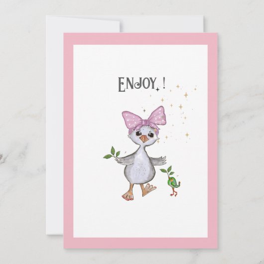 Silly Goose & Pink Bow I Cards and Gifts 招待状 (裏面)