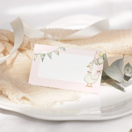 Silly Goose Pink floral Birthday party Food プレイスカード