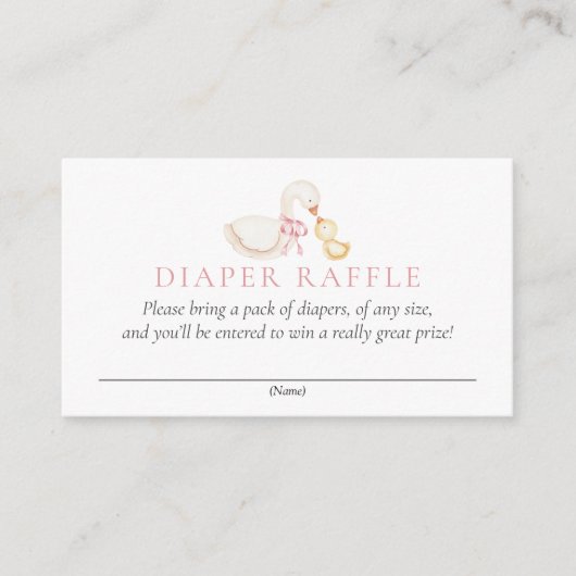 Silly Goose Pink Floral Diaper Raffle Card エンクロージャーカード (正面)