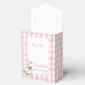 Silly Goose Pink Gingham Baby Shower フェイバーボックス (オープン)