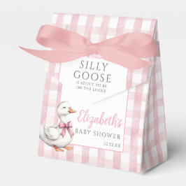 Silly Goose Pink Gingham Baby Shower フェイバーボックス
