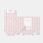 Silly Goose Pink Gingham Baby Shower フェイバーボックス (折り畳みなし)