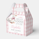Silly Goose Pink Gingham Baby Shower フェイバーボックス (裏面サイド)