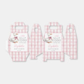 Silly Goose Pink Gingham Baby Shower フェイバーボックス (折り畳みなし)