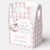 Silly Goose Pink Gingham Baby Shower フェイバーボックス (オープン)
