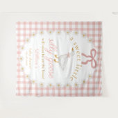 Silly Goose Pink Gingham Baby Shower Backdrop タペストリー (正面(横))