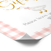 Silly Goose Pink Gingham Baby Shower Gift Table  ポスター (角)