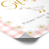 Silly Goose Pink Gingham Baby Shower Gift Table ポスター (角)